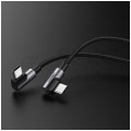 UGREEN Kabel USB 2.0 typ-C (wtyk / wtyk) kątowy Quick Charge 3.0 Power Delivery 2.0 (3A 60W) US323 czarny 1m