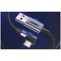 UGREEN Kabel USB 3.0 typ-A / typ-C kątowy (wtyk / wtyk) Quick Charge 3.0 US284 czarny 2m
