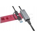 UNITEK Adapter sieciowy USB 3.2 typ-C / Gigabit Ethernet RJ45 2.5 Gbit (wtyk / gniazdo) srebrny 30cm