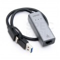 UNITEK Adapter sieciowy USB 3.2 typ-C / Gigabit Ethernet RJ45 2.5 Gbit (wtyk / gniazdo) srebrny 30cm