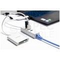 UNITEK Czytnik kart pamięci SD / MicroSD / Slot CFast na USB 3.0 A (wtyk) z adapterem USB Typ C Szary