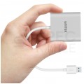 UNITEK Czytnik kart pamięci SD / MicroSD / Slot CFast na USB 3.0 A (wtyk) z adapterem USB Typ C Szary