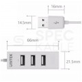 UNITEK Hub USB 2.0 A pasywny na 4 porty USB A biały na kablu 0,1m