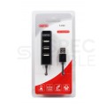 UNITEK Hub USB 2.0 A pasywny na 4 porty USB A czarny na kablu 0,8m