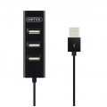 UNITEK Hub USB 2.0 A pasywny na 4 porty USB A czarny na kablu 0,8m
