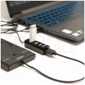 UNITEK Hub USB 2.0 A pasywny na 4 porty USB A czarny na kablu 0,8m