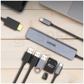 UNITEK Hub USB-C aluminium 7w1 czarny 0,15m