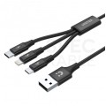 UNITEK Kabel 3w1 do ładowania USB 2.0 2,4A / micro-B + Lightning + USB-C (wtyk / 3x wtyk) 1,2m