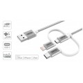 UNITEK Kabel 3w1 do ładowania USB 2.0 A / micro-B + Lightning + USB-C (wtyk / 3x wtyk) 1m