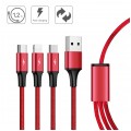 UNITEK Kabel 3w1 do ładowania USB 3.0 A / typ-C + micro-B + Lightning (wtyk / 3x wtyk) 1,2m