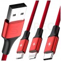 UNITEK Kabel 3w1 do ładowania USB 3.0 A / typ-C + micro-B + Lightning (wtyk / 3x wtyk) 1,2m