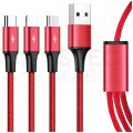 UNITEK Kabel 3w1 do ładowania USB 3.0 A / typ-C + micro-B + Lightning (wtyk / 3x wtyk) 1,2m