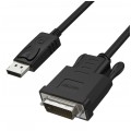 UNITEK Kabel DisplayPort 1.1a / DVI-D Single Link FHD@60 (wtyk / wtyk) czarny 1,8m