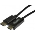 UNITEK Kabel DisplayPort 1.1a / HDMI FHD@60 (wtyk / wtyk) czarny1,8m