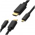 UNITEK Kabel micro HDMI - HDMI 4K@60 (wtyk / wtyk) 2m