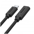 UNITEK Kabel przedłużacz USB 2.0 typ-C (wtyk / gniazdo) Quick Charge 2.0 czarny 1m