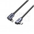 UNITEK Kabel USB 2.0 typ-C (wtyk / wtyk) kątowy Quick Charge 2.0 Power Delivery 3.0 (100W) czarny 1m