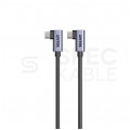 UNITEK Kabel USB 2.0 typ-C (wtyk / wtyk) kątowy Quick Charge 2.0 Power Delivery 3.0 (100W) czarny 1m