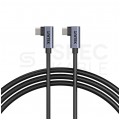 UNITEK Kabel USB 2.0 typ-C (wtyk / wtyk) kątowy Quick Charge 2.0 Power Delivery 3.0 (100W) czarny 1m