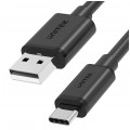 UNITEK Kabel USB 2.0 typ-C (wtyk / wtyk) QuickCharge 2.0 czarny 50cm krótki