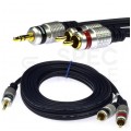 VITALCO JKD10 Kabel Audio AUX mini Jack 3,5mm Stereo (wtyk) / 2x RCA Cinch (wtyk) 0,5m