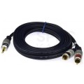 VITALCO JKD10 Kabel Audio AUX mini Jack 3,5mm Stereo (wtyk) / 2x RCA Cinch (wtyk) 0,5m