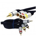 VITALCO JKD80 Kabel Audio AUX mini Jack 3,5mm 4-polowy (wtyk) / 3x RCA Cinch (wtyk) 1,5m