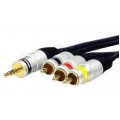 VITALCO JKD80 Kabel Audio AUX mini Jack 3,5mm 4-polowy (wtyk) / 3x RCA Cinch (wtyk) 1,5m