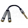 VITALCO JR362 Przejście Adapter AUX Jack 6,3mm Stereo (wtyk) / 2x Jack 6,3mm Stereo (gniazdo) na kablu