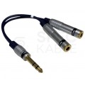 VITALCO JR362 Przejście Adapter AUX Jack 6,3mm Stereo (wtyk) / 2x Jack 6,3mm Stereo (gniazdo) na kablu