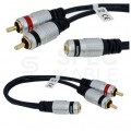 VITALCO JR635 Przejście Adapter Audio AUX mini Jack 3,5mm Stereo (gniazdo) / 2x RCA Cinch (wtyk) na kablu 25 cm