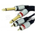 VITALCO MK50 Kabel Audio 2x Jack 6,3mm Mono (wtyk) / 2x RCA Cinch (wtyk) 1,5m