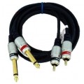 VITALCO MK50 Kabel Audio 2x Jack 6,3mm Mono (wtyk) / 2x RCA Cinch (wtyk) 1,5m