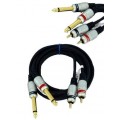 VITALCO MK50 Kabel Audio 2x Jack 6,3mm Mono (wtyk) / 2x RCA Cinch (wtyk) 3m