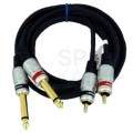 VITALCO MK50 Kabel Audio 2x Jack 6,3mm Mono (wtyk) / 2x RCA Cinch (wtyk) 3m