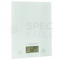 Waga kuchenna elektroniczna do 5kg z ekranem LCD szklana biała Lemon Esperanza