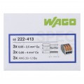 WAGO CLASSIC 222-413 Szybkozłączka 3x 0,08-4,0mm2 uniwersalna (na drut / na linkę) 400V/32A ORYGINALNA 50szt.