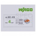 WAGO COMPACT 221-412 Szybkozłączka 2x 0,2-4,0mm2 uniwersalna (na drut / na linkę) 450V/32A ORYGINALNA 100szt.