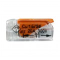 WAGO COMPACT 221-412 Szybkozłączka 2x 0,2-4,0mm2 uniwersalna (na drut / na linkę) 450V/32A ORYGINALNA blister 16szt.
