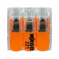 WAGO COMPACT 221-413 Szybkozłączka 3x 0,2-4,0mm2 uniwersalna (na drut / na linkę) 450V/32A ORYGINALNA blister 12szt.