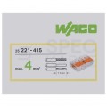 WAGO COMPACT 221-415 Szybkozłączka 5x 0,2-4,0mm2 uniwersalna (na drut / na linkę) 450V/32A ORYGINALNA 25szt.