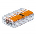WAGO COMPACT 221-415 Szybkozłączka 5x 0,2-4,0mm2 uniwersalna (na drut / na linkę) 450V/32A ORYGINALNA 25szt.