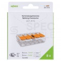 WAGO COMPACT 221-415 Szybkozłączka 5x 0,2-4,0mm2 uniwersalna (na drut / na linkę) 450V/32A ORYGINALNA blister 8szt.