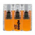 WAGO COMPACT 221-613 Szybkozłączka 3x 0,5-6,0mm2 uniwersalna (na drut / na linkę) 450V/41A ORYGINALNA 30szt.