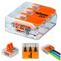WAGO COMPACT 221-613 Szybkozłączka 3x 0,5-6,0mm2 uniwersalna (na drut / na linkę) 450V/41A ORYGINALNA woreczek 10szt.