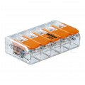 WAGO COMPACT 221-615 Szybkozłączka 5x 0,5-6,0mm2 uniwersalna (na drut / na linkę) 450V/41A ORYGINALNA 15szt.