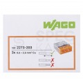 WAGO COMPACT 2273-203 Szybkozłączka 3x 0,5-2,5mm2 na drut 450V/24A ORYGINALNA 100szt.