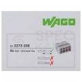 WAGO COMPACT 2273-208 Szybkozłączka 8x 0,5-2,5mm2 na drut 450V/24A ORYGINALNA 50szt.