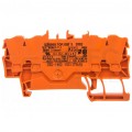 WAGO TOPJOBS 2002-1402 Złączka szynowa 4-przewodowa 2,5mm2 na szynę TH35 pomarańczowa