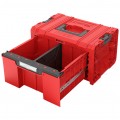 Walizka szafka na narzędzia i akcesoria z 2x przegrodami szufladami 450x310x244 12L czerwona QBRICK SYSTEM PRO RED Ultra HD Drawer 1 Toolbox 2.0 Basic